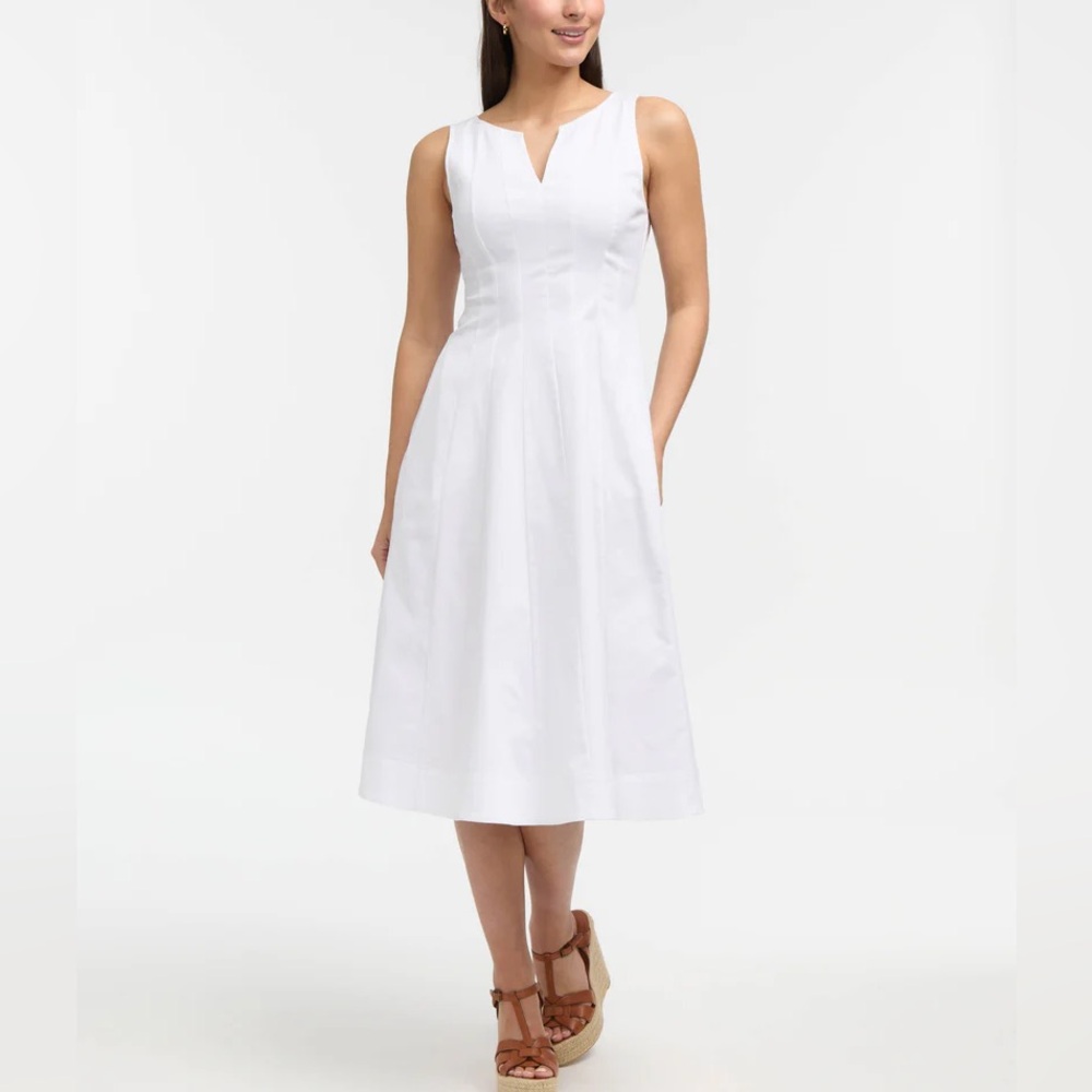 Ellen Tracy
Women's White Sleeveless Paneled Midi Fit & Flare Dress Size 2‎ NWT